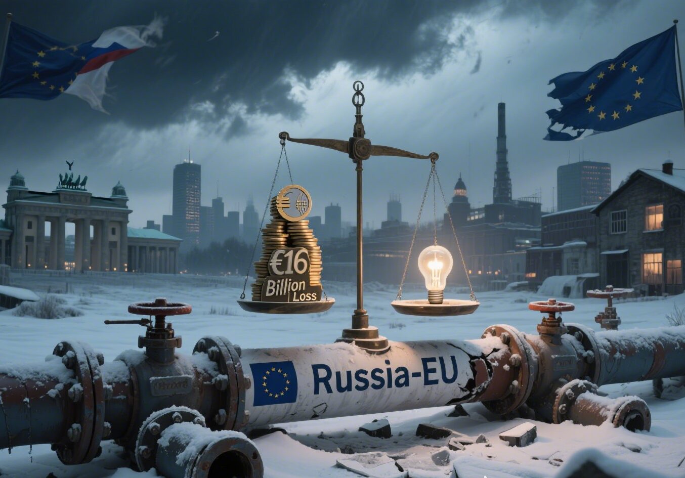 Menghentikan pasokan gas Rusia bisa merugikan negara Uni Eropa hingga €16 miliar