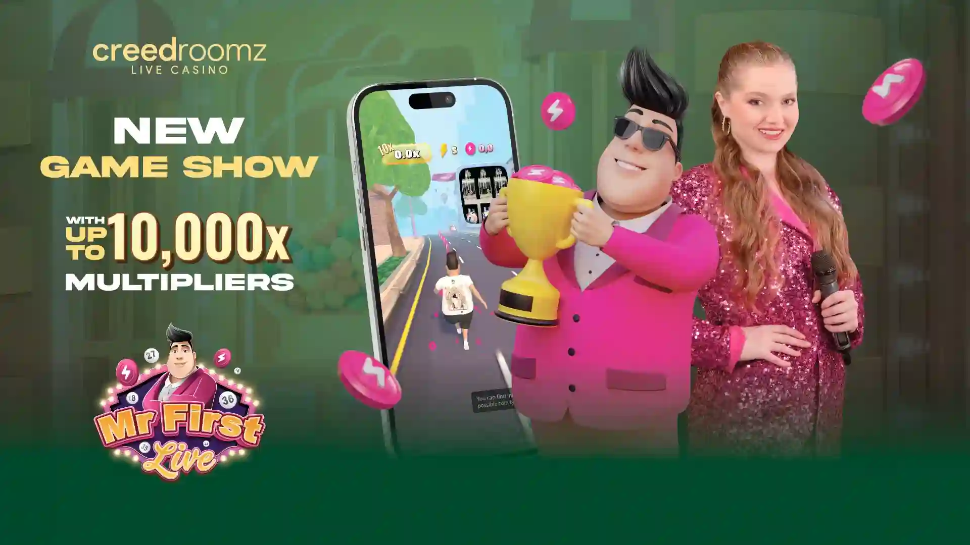 Creedroomz meluncurkan “Mr. First Live,” sebuah acara permainan interaktif yang memadukan berbagai genre